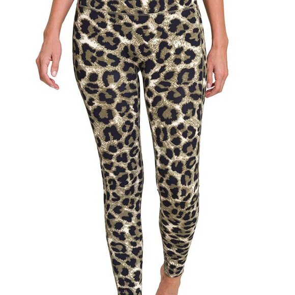Travel Passions - Dark Olive Leopard Print High Waisted Leggings - Picture 3 of 5